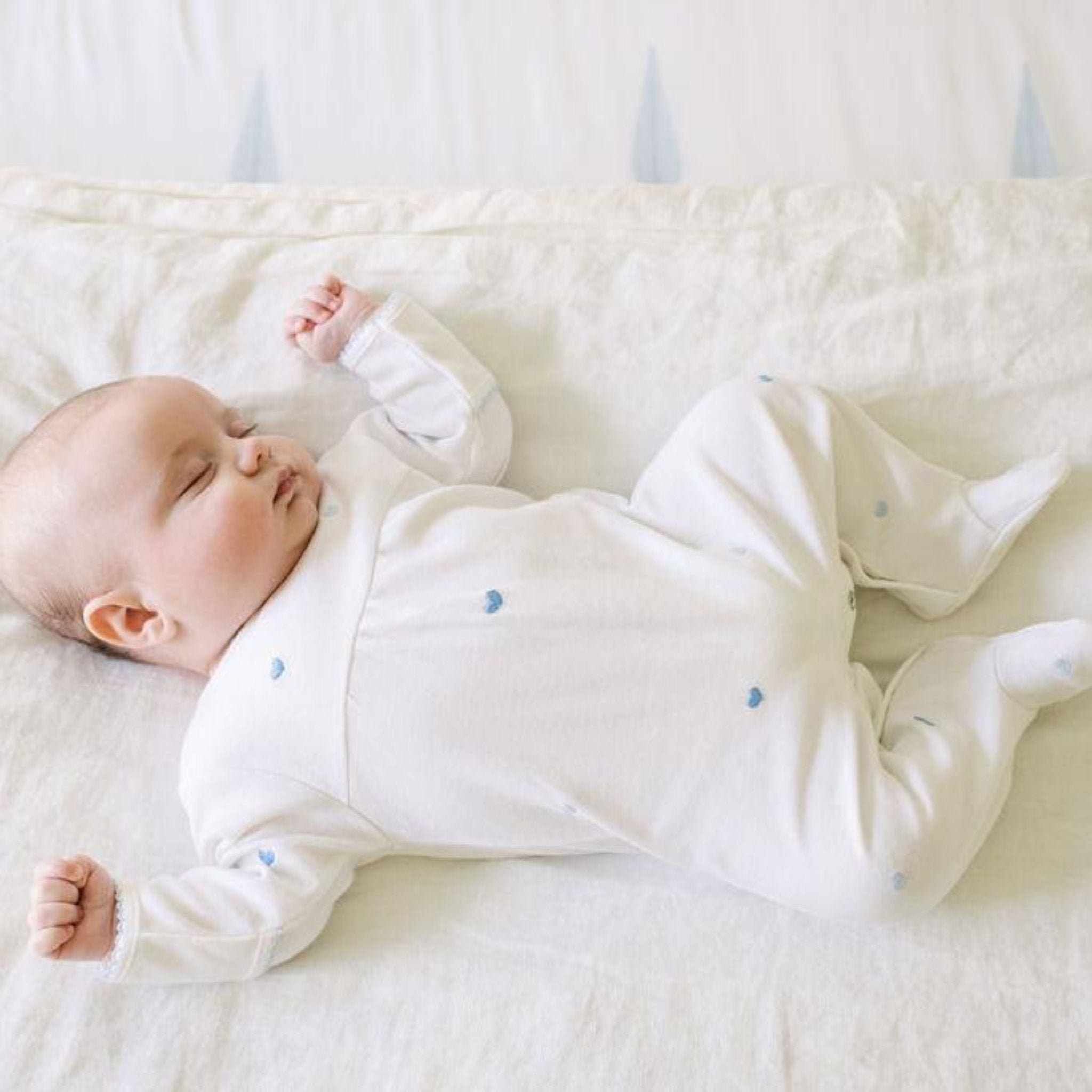 Baby Josie Heart Cotton Knit Footie Pajamas - Soft & Comfortable Infant Sleepwear for Boys & Girls - Perfect for Nursery, Bedtime & Playtime