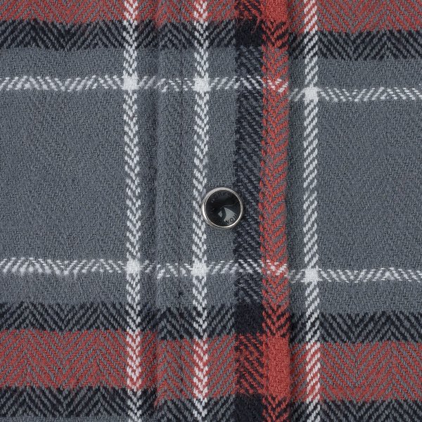 Iron Heart IHSH 369 12oz Heavy Flannel Western Shirt - Herringbone Check, Grey | Durable Workwear & Outdoor Casual Shirt for Men
