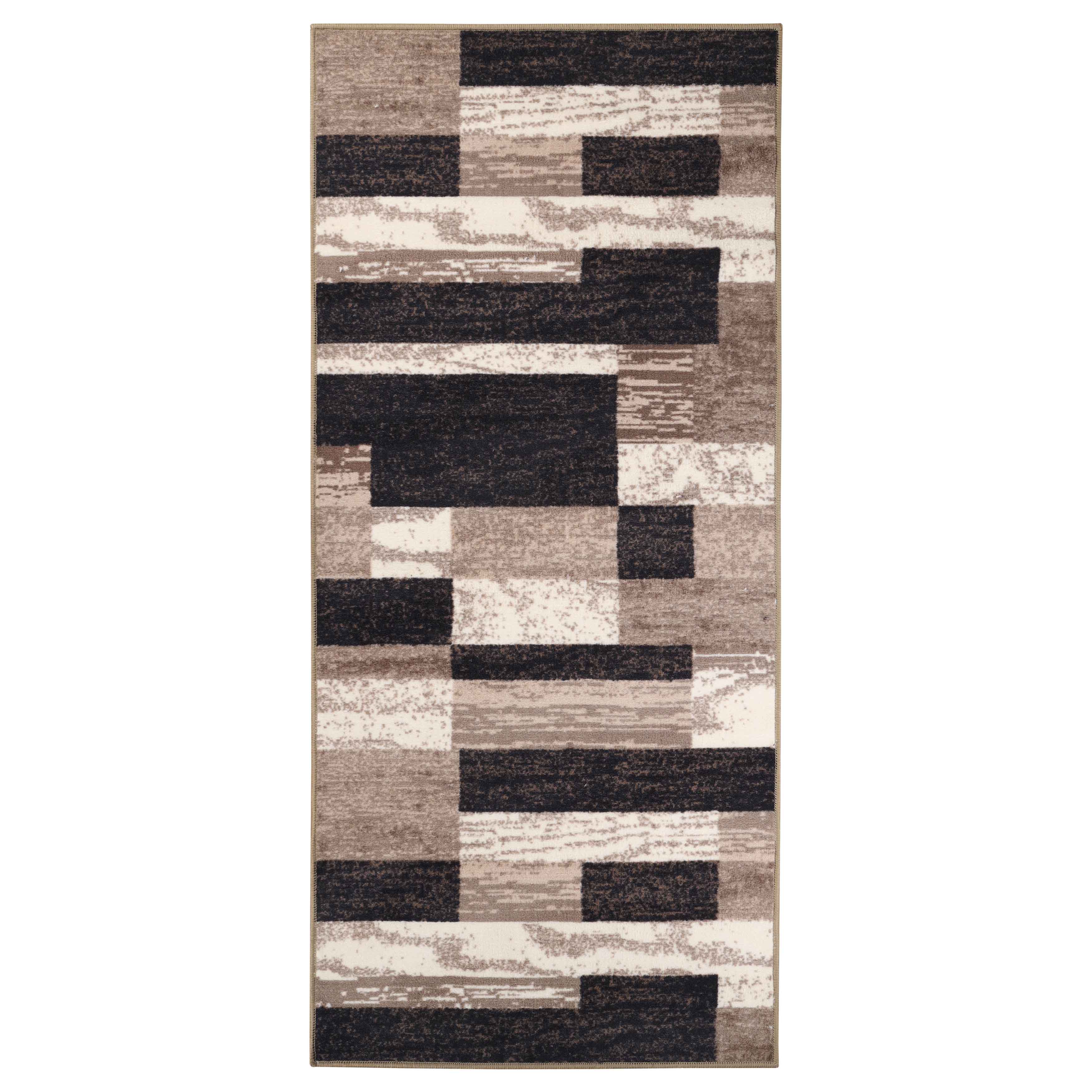 Rockwood Contemporary Patchwork Non-Slip Indoor Area Rug - Soft Modern Floor Mat for Living Room, Bedroom, Nursery & Office Decor