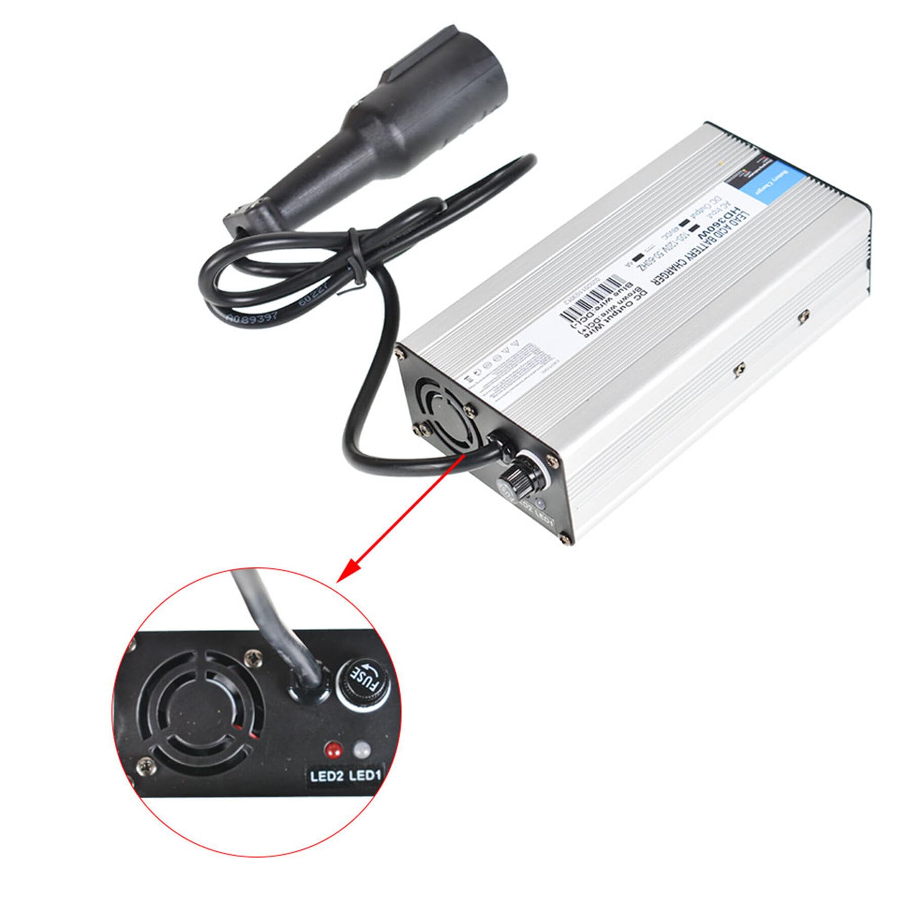 48V 6A 3-Pin Plug Golf Cart Battery Charger Replacement for EZGO & Club Car - Fast Charging for Scooters, Electric Vehicles & Mobility Devices (Perfect for Golf Courses, Resorts & Personal Use)
