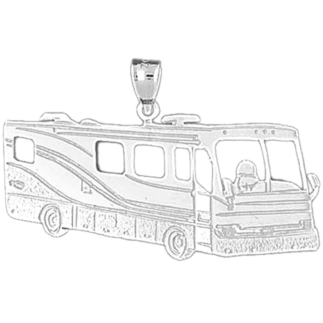 925 Sterling Silver RV Pendant - 25mm Camping & Travel Jewelry for RV Enthusiasts | Perfect for Road Trips, Outdoor Adventures & Gifts