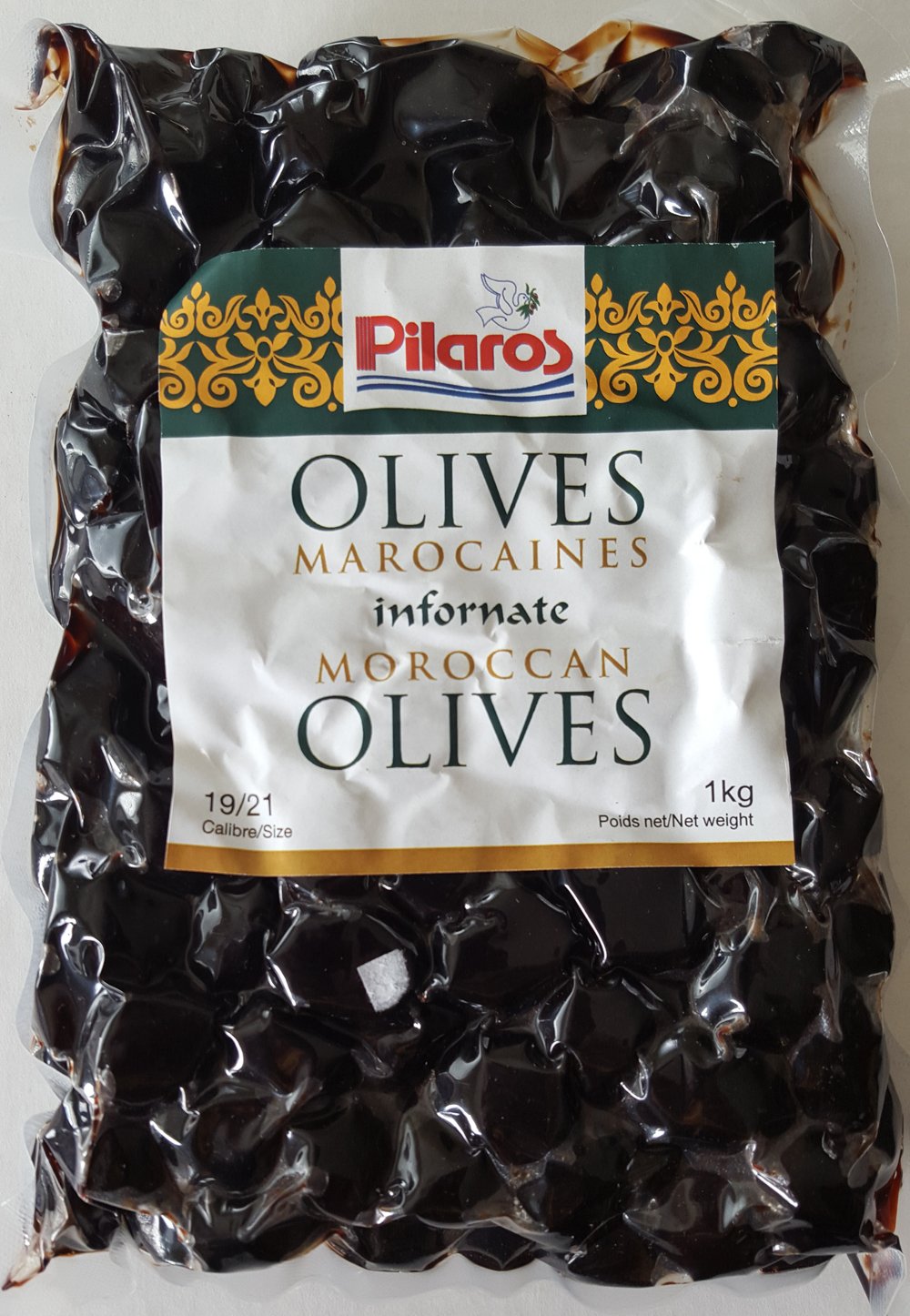 Pilaros Moroccan Olives 1kg (35.2 oz) - Premium Imported Green & Black Olives for Salads, Charcuterie Boards & Mediterranean Recipes