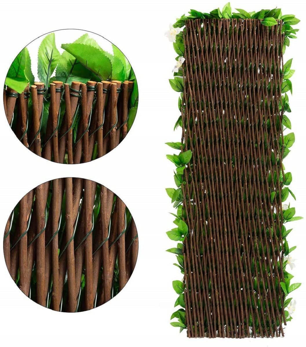 DOEWORKS Expandable Fence Privacy Screen for Balcony, Patio, Outdoor - Faux Ivy Fencing Panel for Garden, Backyard, Home Decor (4 Pack) - Perfect for Creating Private Outdoor Spaces and Enhancing Landscape Design