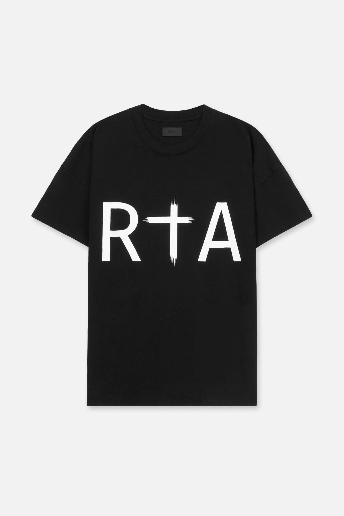 Liam Men's Short Sleeve T-Shirt with Front Logo - Black Casual Cotton Tee for Everyday Wear, Gym & Street Style