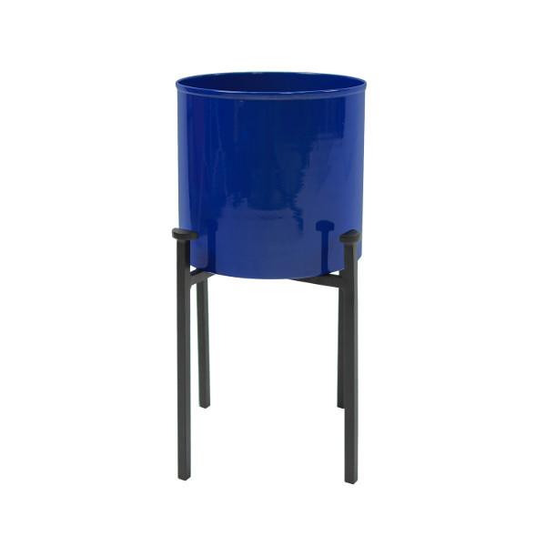 Eileen Planter with Steel Patina Pot - Modern Indoor/Outdoor Flower Pot for Home Decor, Office Plants & Garden Decorations