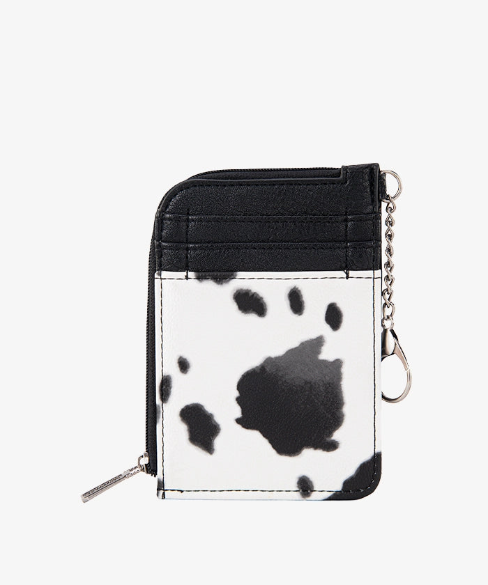 Wrangler Cow Print Mini Zip Card Holder - Stylish & Compact Wallet for Everyday Use, Travel, and Outdoor Adventures
