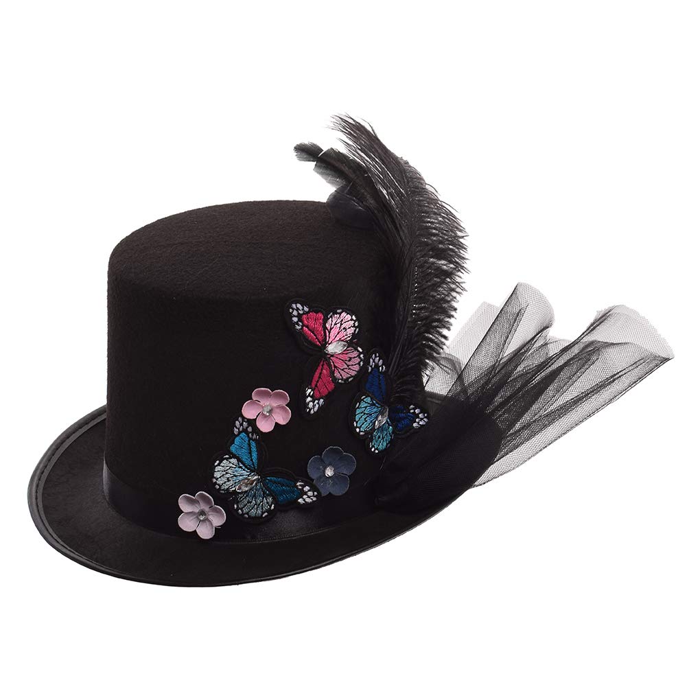 GRACEART Steampunk Top Hat with Goggles - Victorian Gothic Halloween Costume Accessory for Cosplay, LARP & Themed Parties
