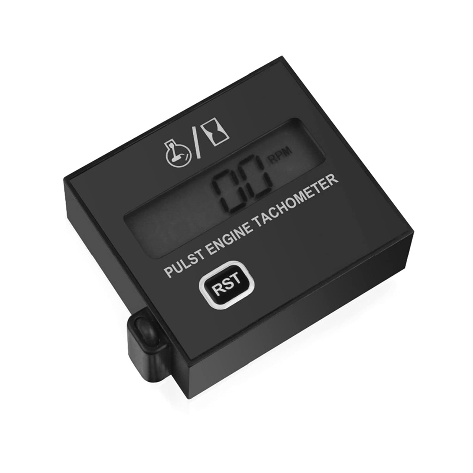 High-Performance Digital Tachometer for Small Gasoline Engines - Car, Motorcycle, ATV, UTV, Marine & Chainsaw Engine Tach Meter with LCD Display & Clip (Black) | Ideal for Engine Diagnostics, Performance Tuning & Maintenance