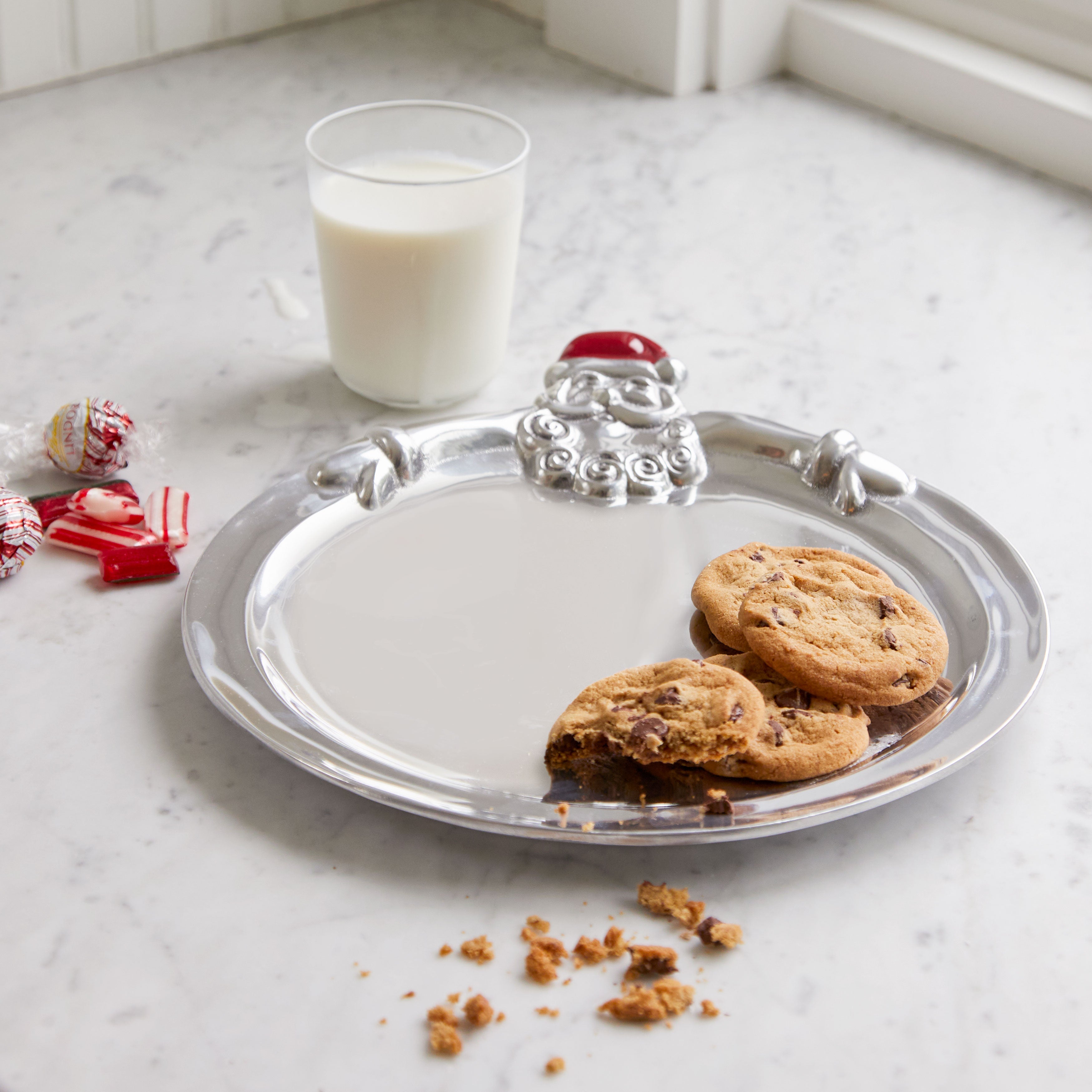 Santa Cookie Platter - Round Christmas Serving Tray for Holiday Cookies & Party Snacks | Perfect for Christmas Gatherings, Cookie Exchanges & Festive Home Decor