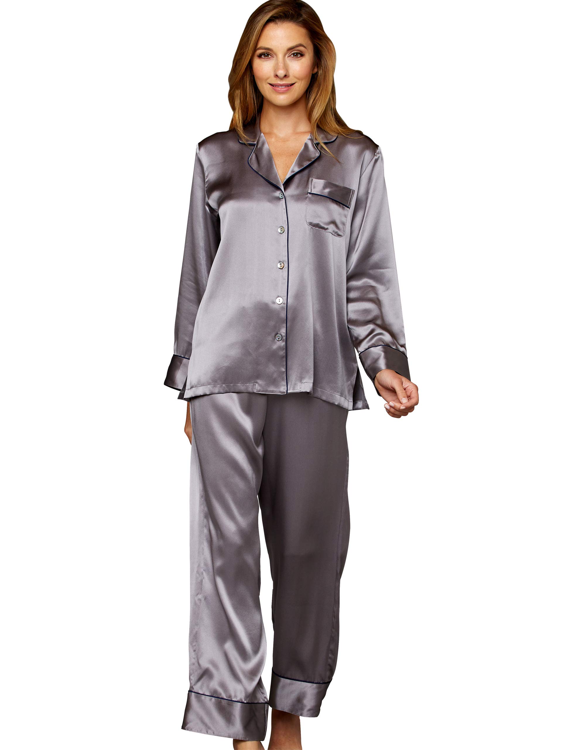 Julianna Rae Women's 100% Pure Silk Pajama Set - Relaxed Fit Lounge Wear for Sleep & Relaxation - Paradise Found Collection - Soft Comfortable Nightwear for Women's Luxury Bedtime & Spa Days