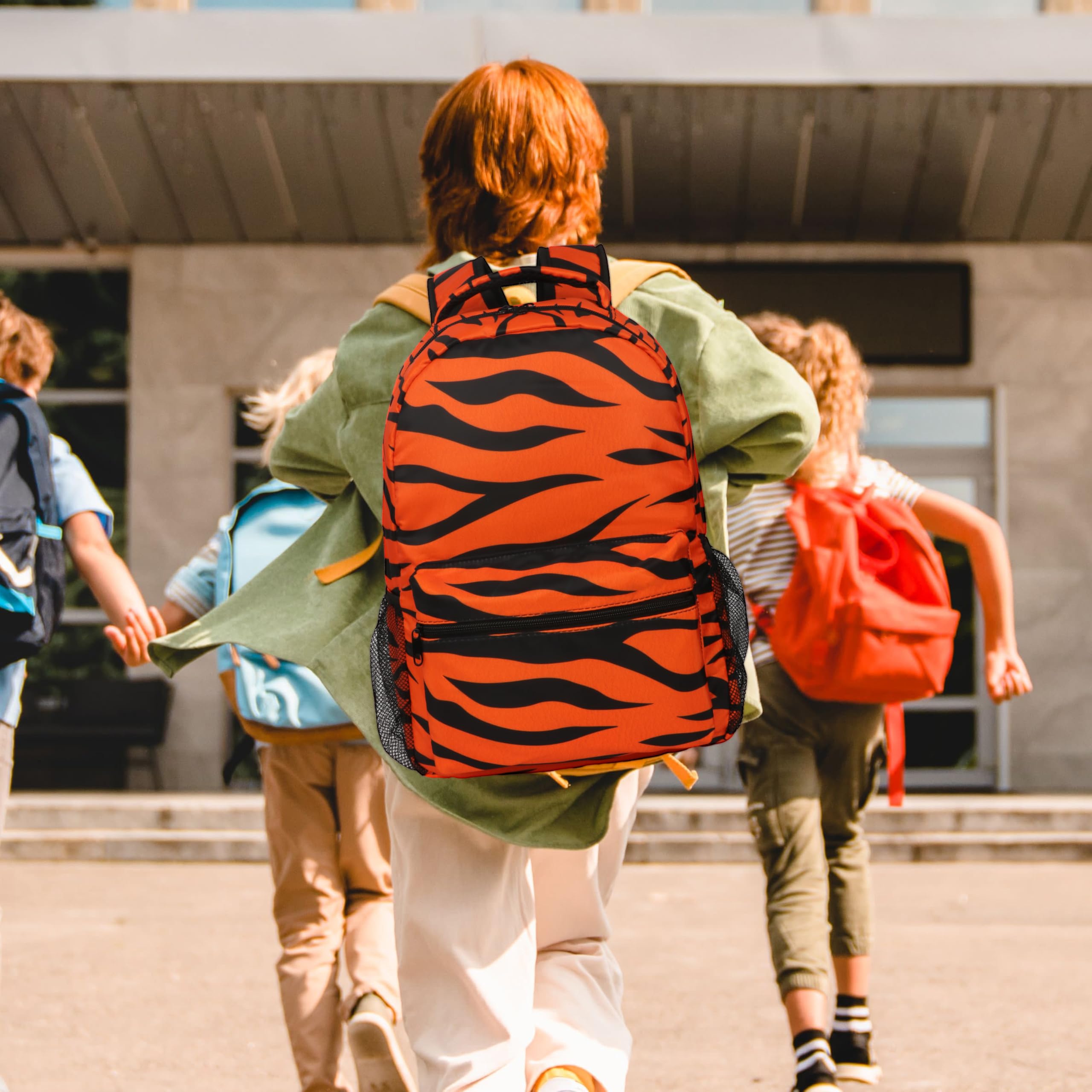 Cute Tiger Backpack for Kids - 17 Inch Cartoon Animal School Bookbag - Perfect for School, Travel & Outdoor Adventures