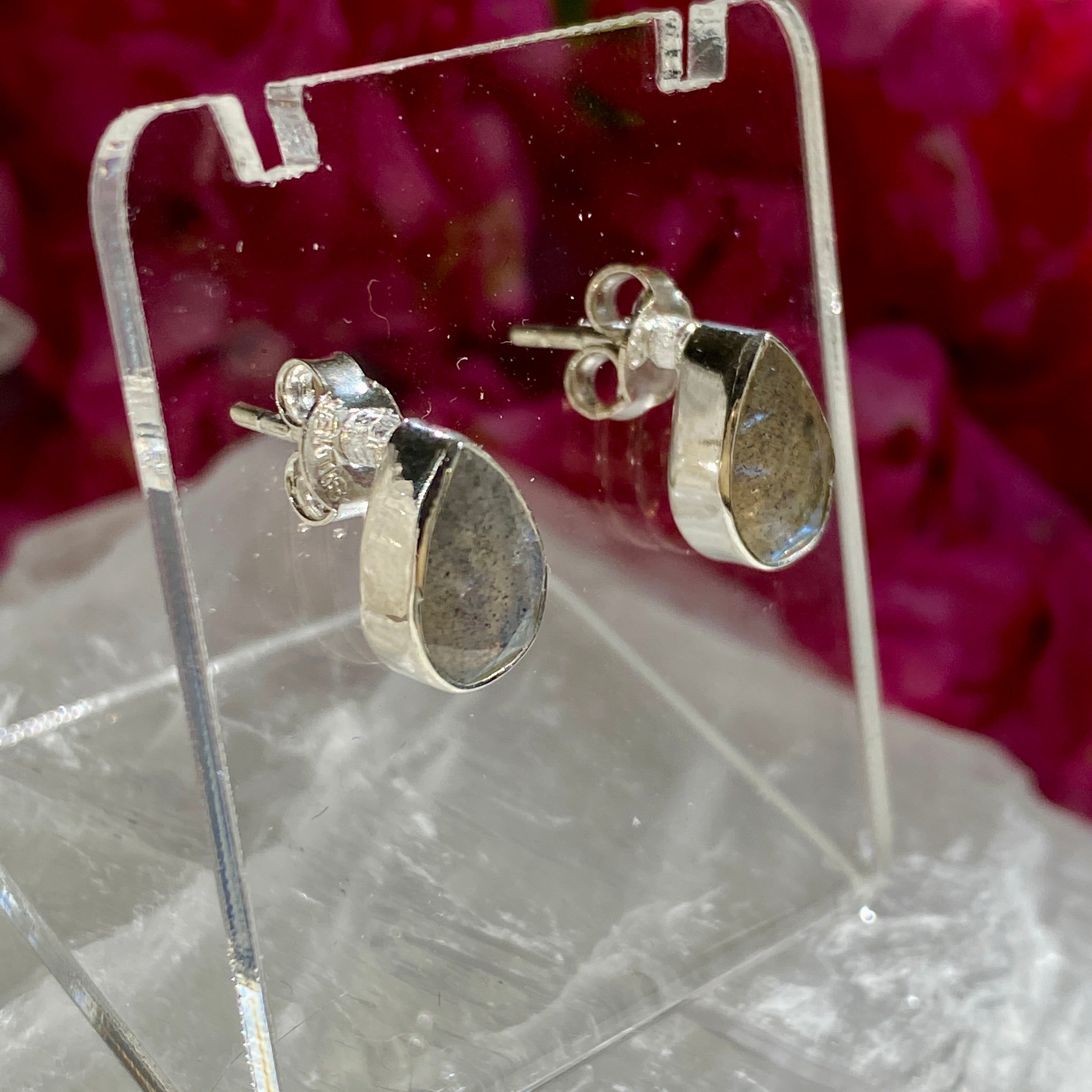 Labradorite Faceted Teardrop Stud Earrings for Women - KEGJ1060 | Elegant Gemstone Jewelry for Daily Wear & Special Occasions