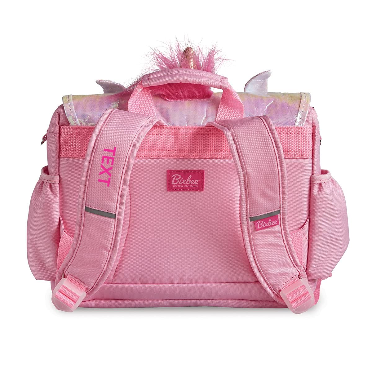 Bixbee Personalized Kids Backpack - Pink Unicorn Bookbag for Boys & Girls Ages 5-7 | Custom Name School Backpack with Water Resistant Design | Perfect for Preschool, Kindergarten & Daycare Use