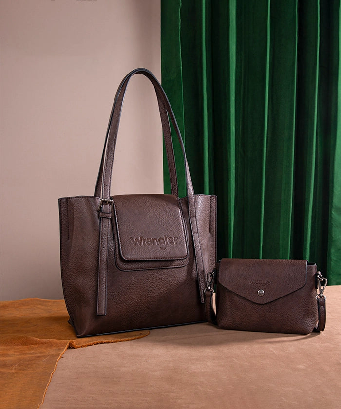 Wrangler Flap Shoulder Bag Set for Women & Men - Durable Crossbody Purse with Adjustable Strap - Perfect for Travel, Work & Everyday Use