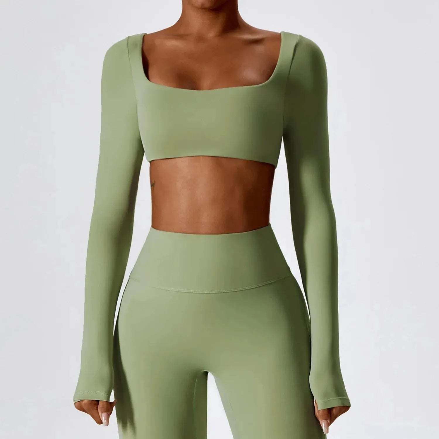 Women's Quick Dry Padded Workout Crop Top - Long Sleeve Gym Shirt for Running, Yoga & Fitness | Moisture-Wicking Push Up Sports Bra for Active Lifestyles