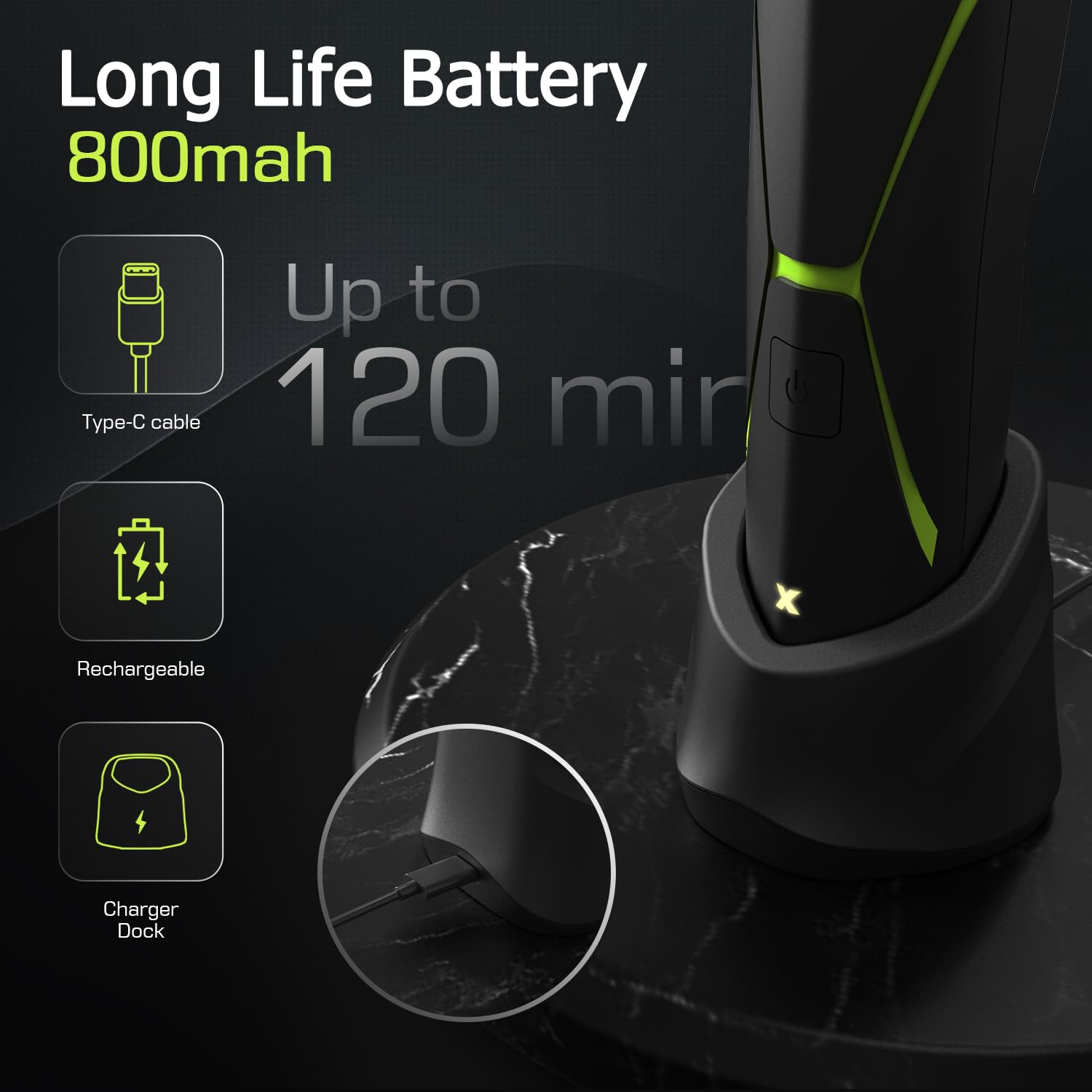 Brightman Men's Body Hair Trimmer - Waterproof Electric Groin & Pubic Trimmer with 3 Combs, Ceramic Blade & Wireless Charging Dock | Perfect for Manscaping, Ball Grooming & Personal Hygiene Care at Home or Travel