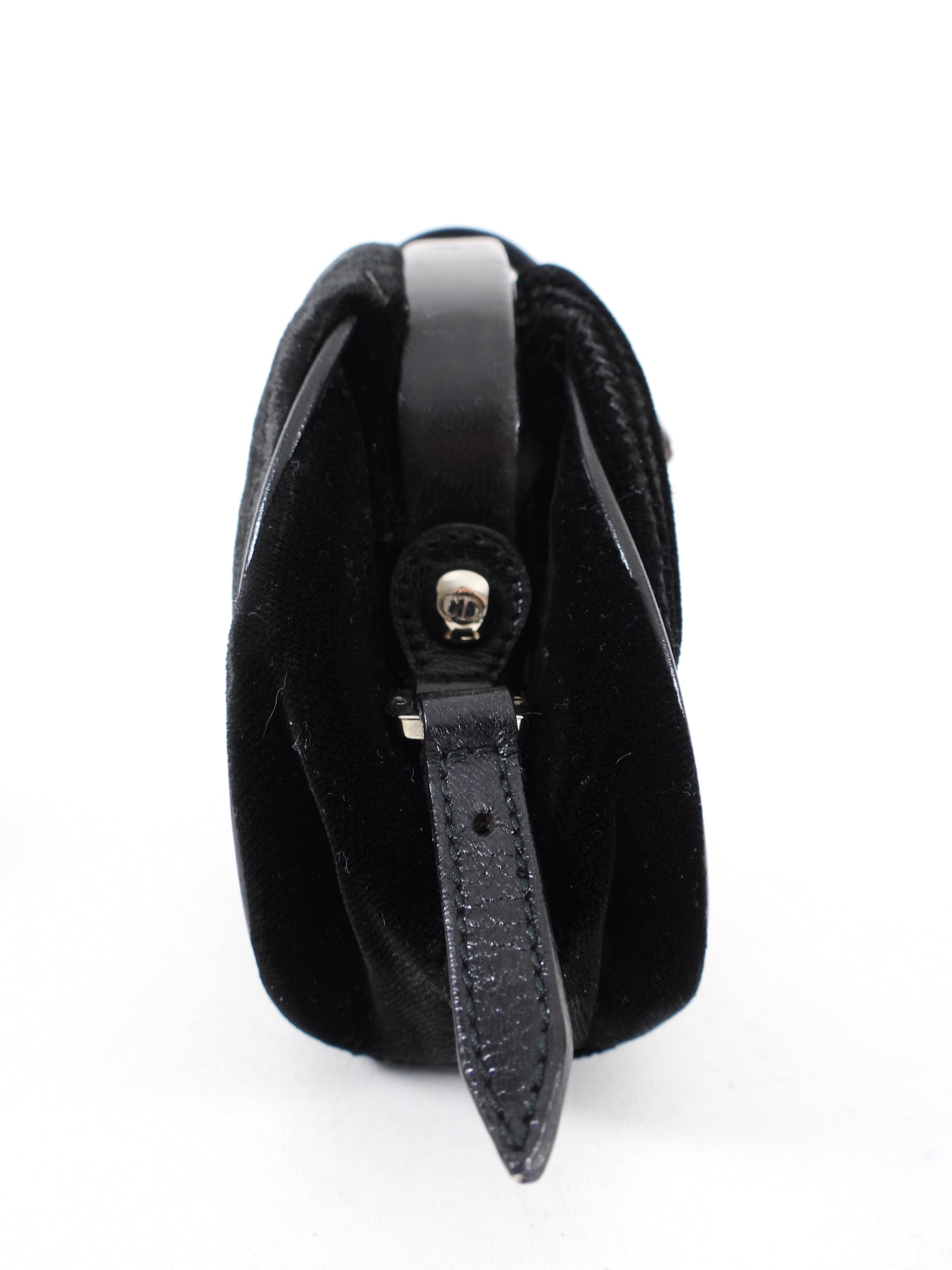 Dior Black Velvet D Charm Small Evening Clutch Bag for Women | Luxury Designer Handbag for Parties, Weddings & Special Occasions