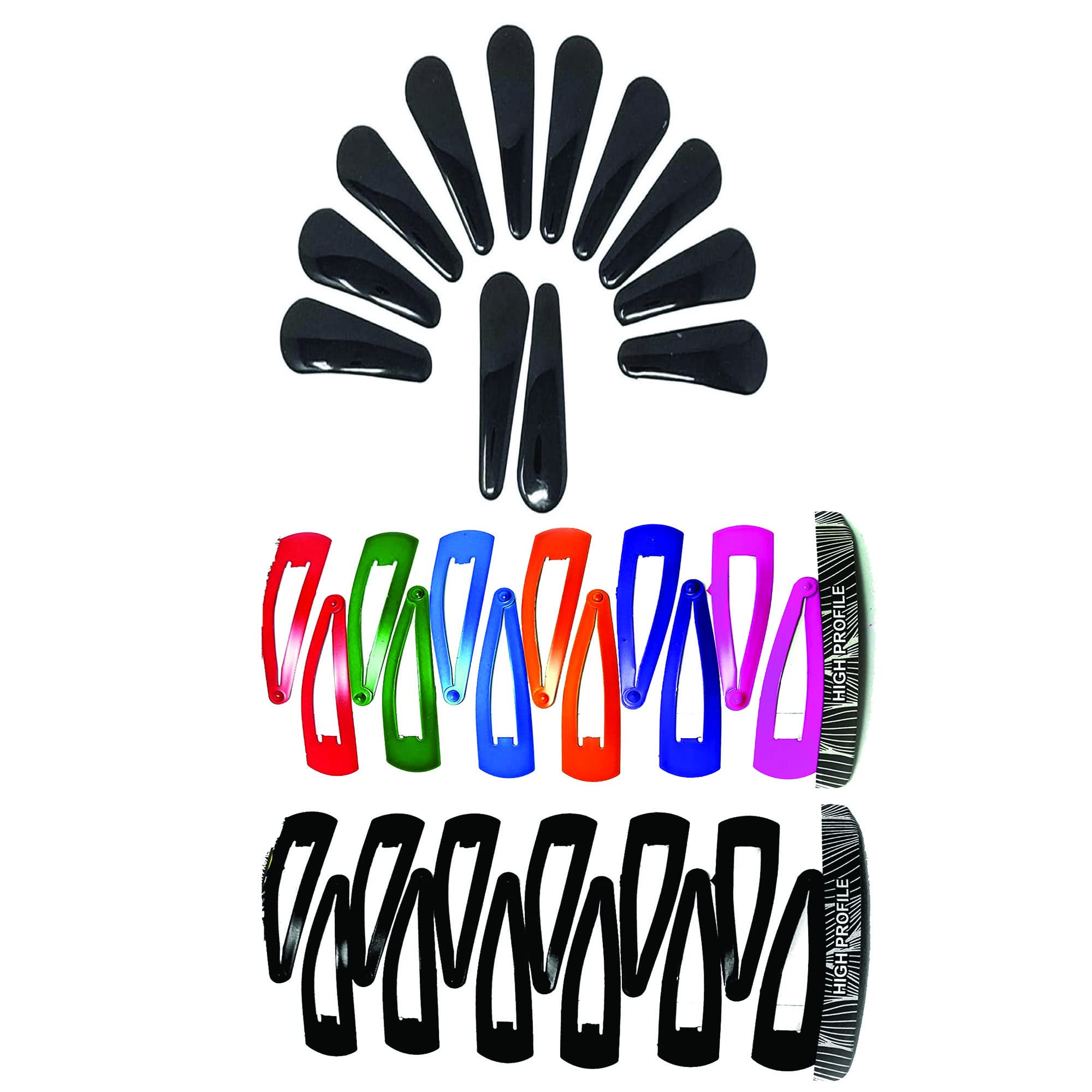 ASG 36 Pcs 6.5cm Long No Slip Hair Clips Set - Matte, Glossy & Plastic Barrettes for Women & Girls (3 Designs) | Hair Accessories for School, Work, Party & Daily Use