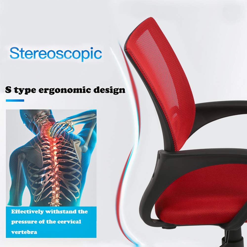 Ergonomic Office Chair with Lumbar Support - Breathable Mesh Back & Adjustable Arms for Back Pain Relief - Set of 2 Computer Desk Chairs for Home & Office Workspaces