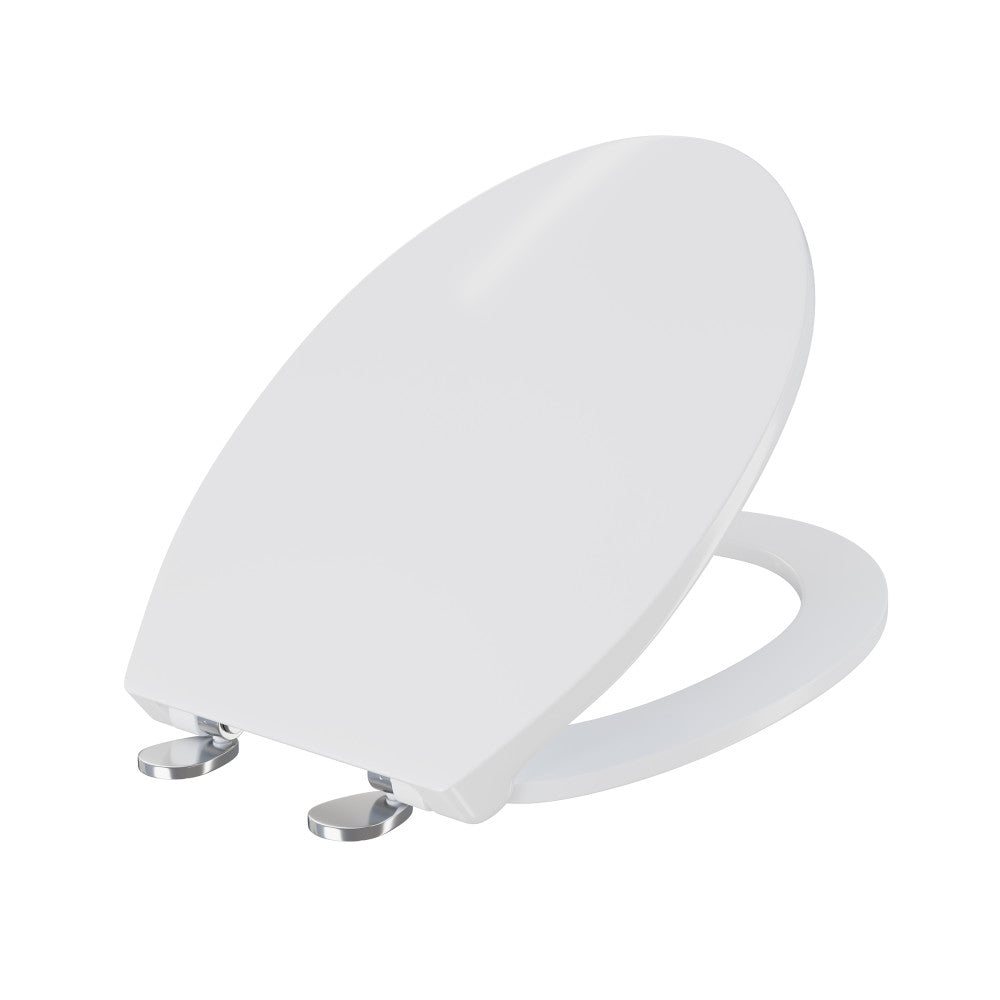 Elongated Quick-Release Toilet Seat - Soft Close, Easy Installation, Universal Fit (SM WT490) - Perfect for Home, Office, and Commercial Use