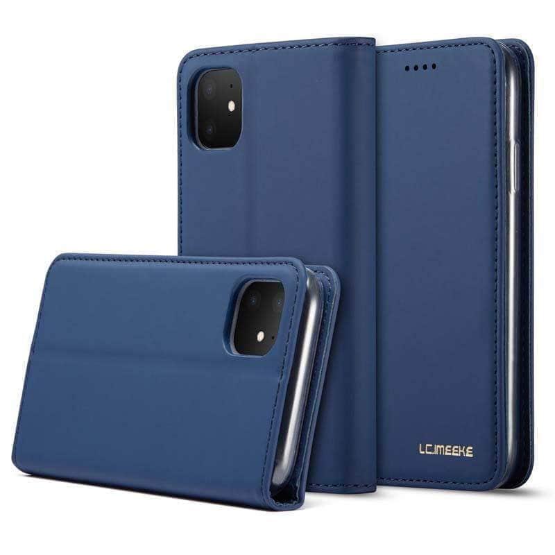 Premium Flip Leather Magnetic Wallet Case for iPhone 11 Pro Max - Vintage Book Design Business Cover | Perfect for Office, Travel & Everyday Use