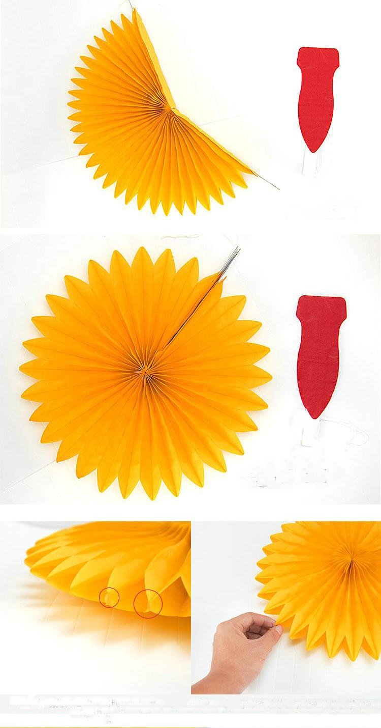 Zorpia® 12-Pack Decorative Paper Fans - 10 & 16 Inch for Party Decor