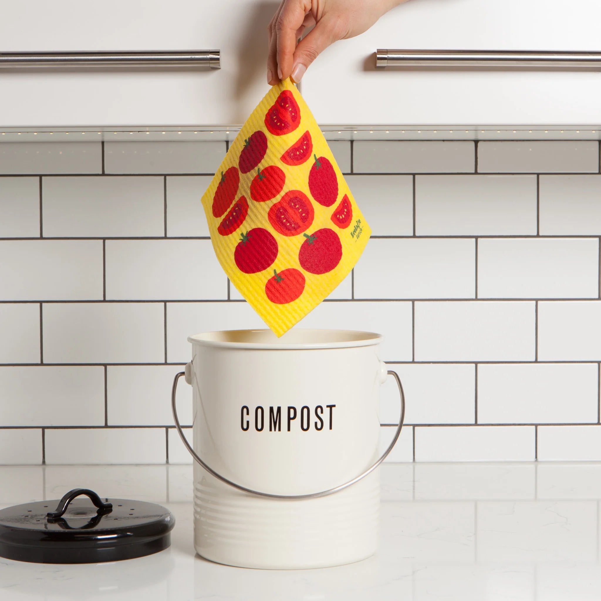 Eco-Friendly Swedish Sponge Cloth - Reusable & Absorbent Kitchen Towel with Tomato Design | Perfect for Dishwashing, Cleaning & Sustainable Home Use