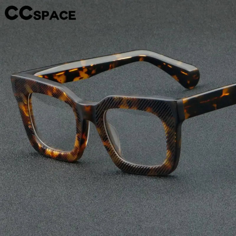 CCspace Unisex Full Rim Square Acetate Eyeglasses 56911 - Stylish & Durable Frame for Men & Women - Perfect for Work, Reading & Fashion Accessory