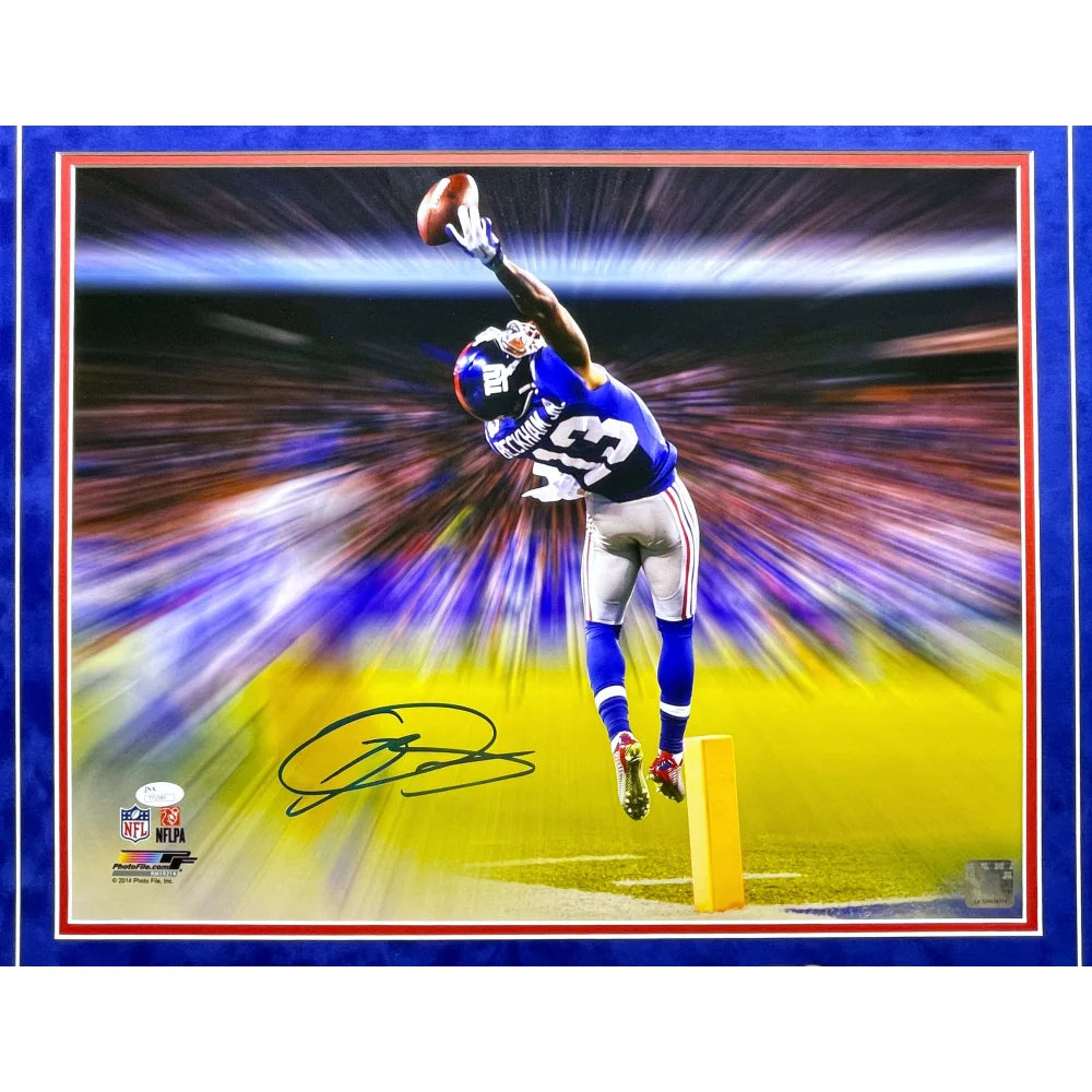 Odell Beckham Jr Autographed New York Giants Football Memorabilia - Signed 16x20 Framed Photo with JSA COA (11/23/14) - Perfect for Sports Collectors, Man Cave Decor & Giants Fan Gifts