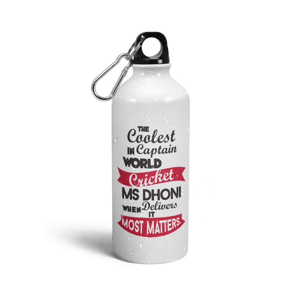 Prink Captain MS Dhoni Printed Water Bottle 600ml - Insulated Stainless Steel Sipper for Cricket Fans, Gym, Sports & Outdoor Activities | Leakproof & Durable | Perfect Gift for Dhoni Supporters