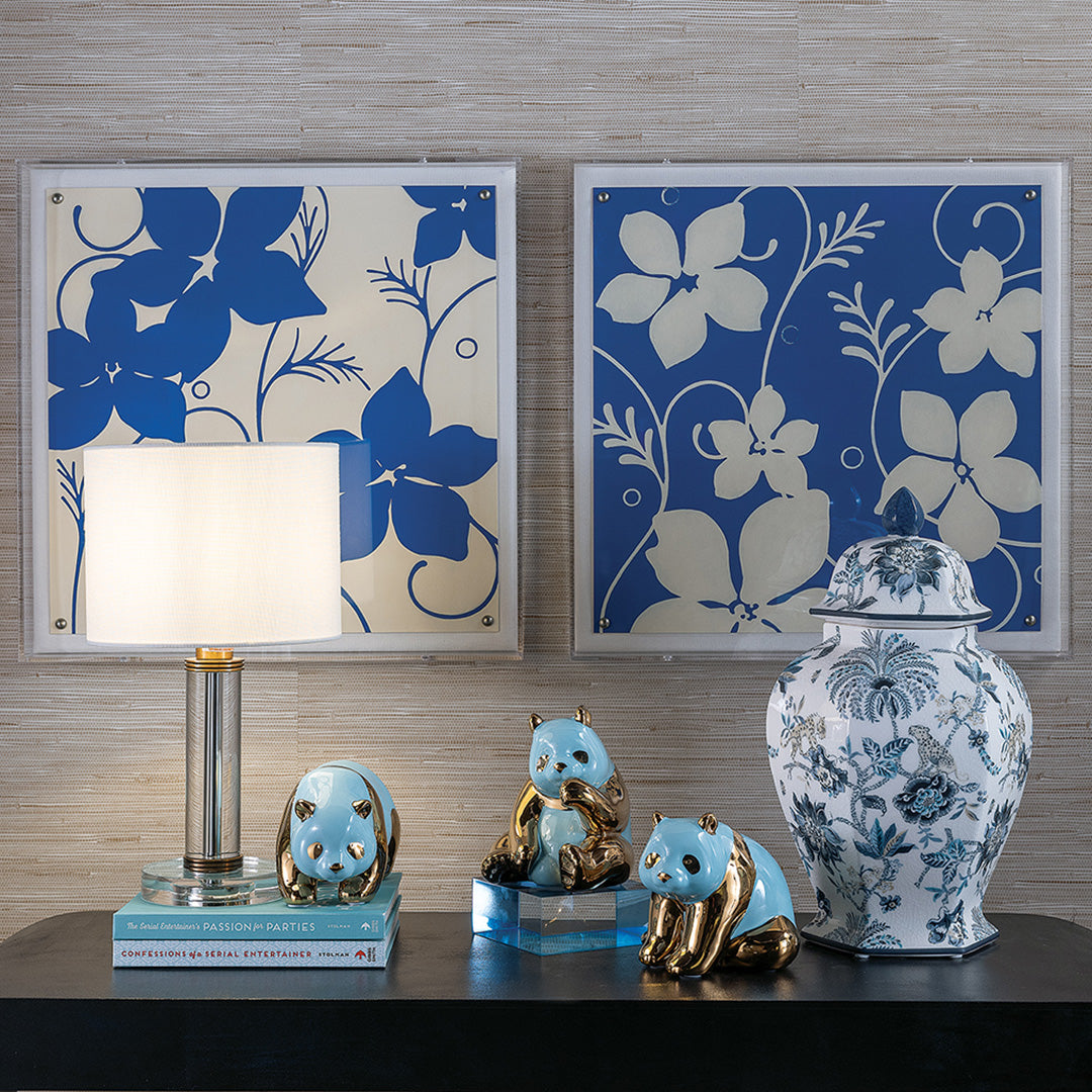 Braganza Blue Ginger Jar - Handcrafted Ceramic Vase for Home Decor, Wedding Centerpiece & Asian-Inspired Interior Design