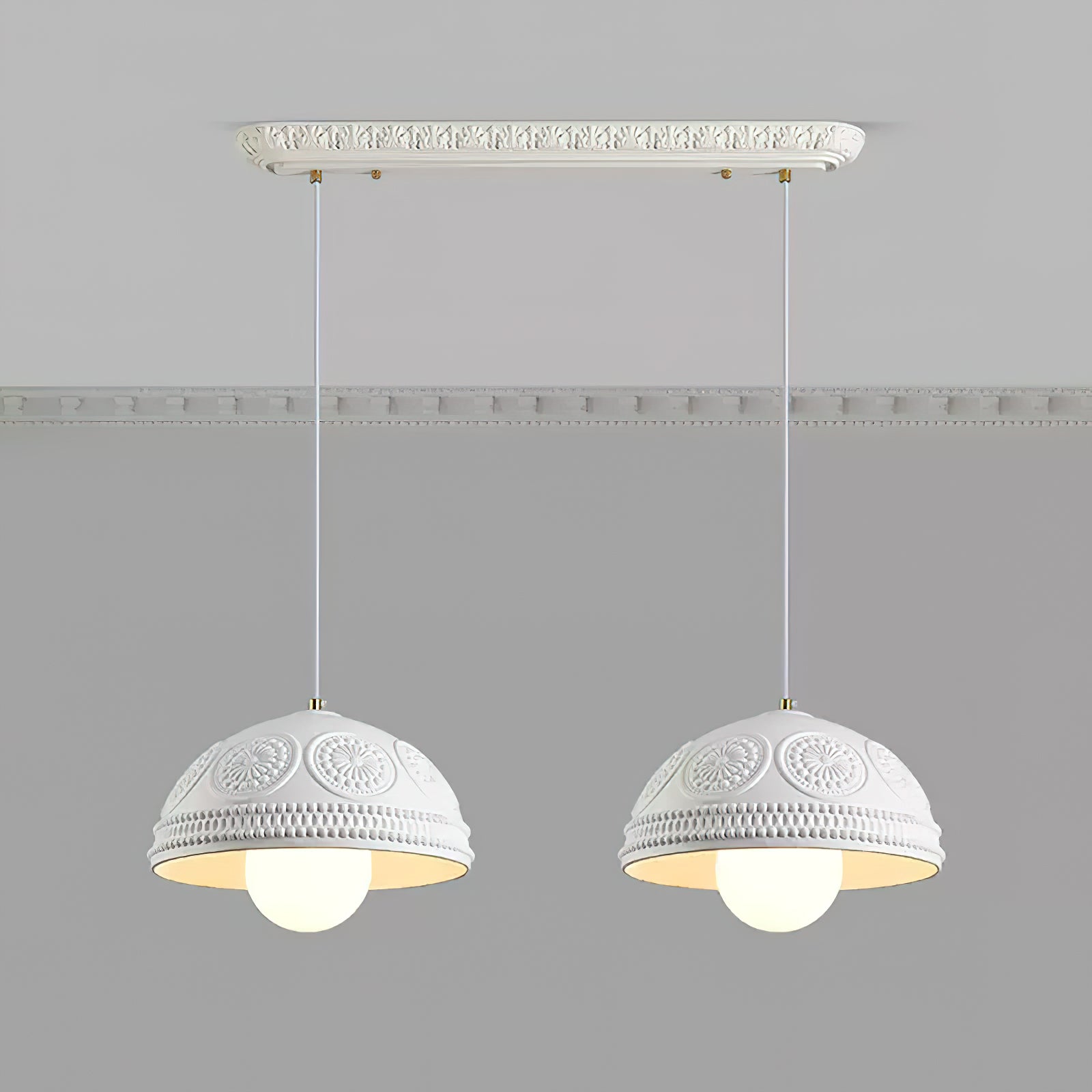 Modern Embossed Ripple Pendant Light - Handcrafted Glass Ceiling Lamp for Dining Room, Kitchen Island & Living Room Decor