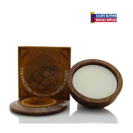 Geo F Trumper Coconut Oil Shaving Soap in Bowl - Luxury Wet Shaving Soap for Men with Moisturizing Properties - Perfect for Sensitive Skin & Close Shaves at Home or Travel
