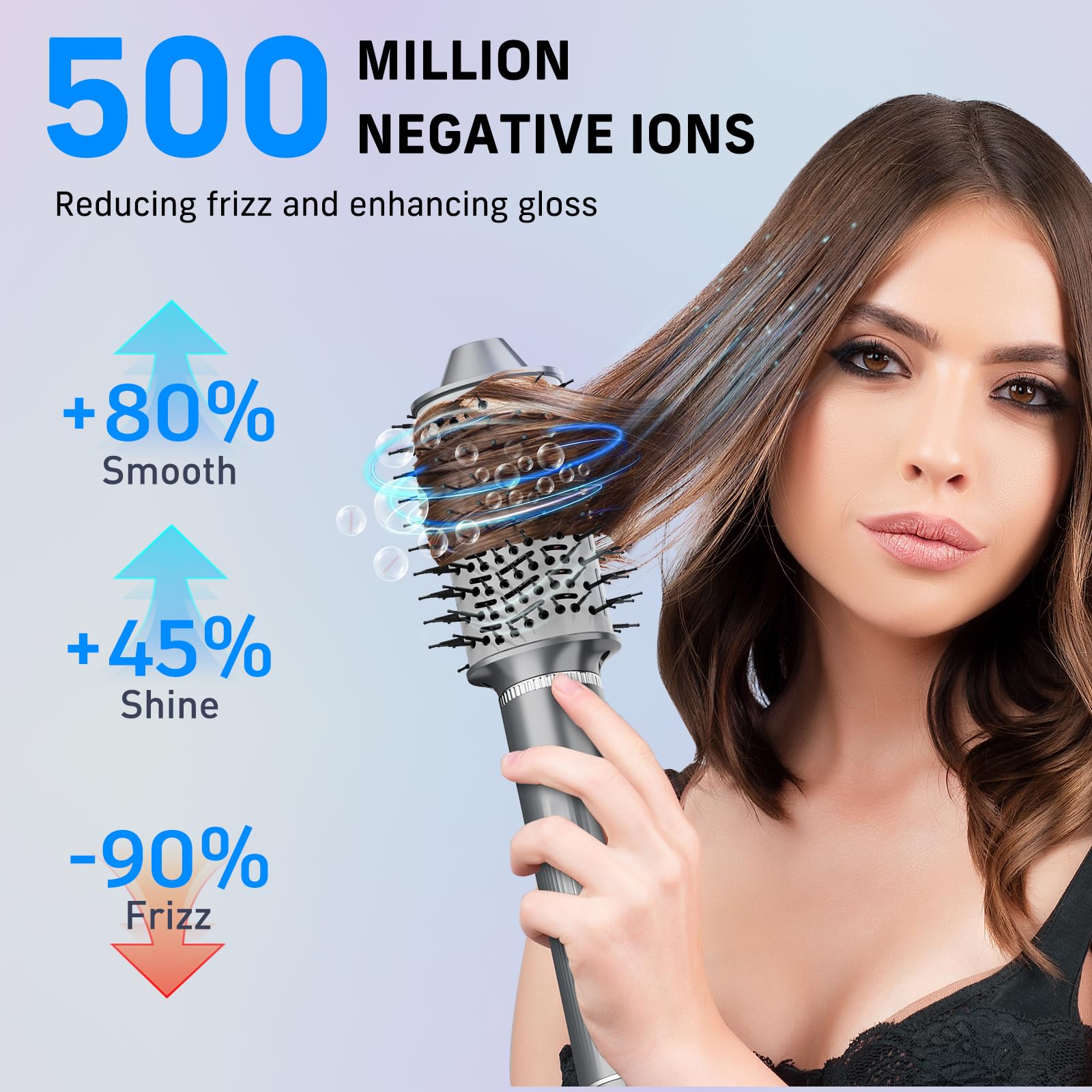 QUICO 5-in-1 Hair Dryer Brush & Styler - 110,000 RPM Fast Drying, 500M Negative Ions for Volumizing, Blow Dryer & Straightener Combo for Women - Salon Quality Styling at Home for Smooth, Shiny Hair with No Heat Damage - Perfect for Daily Styling, Salon-Look at Home, and Travel Use