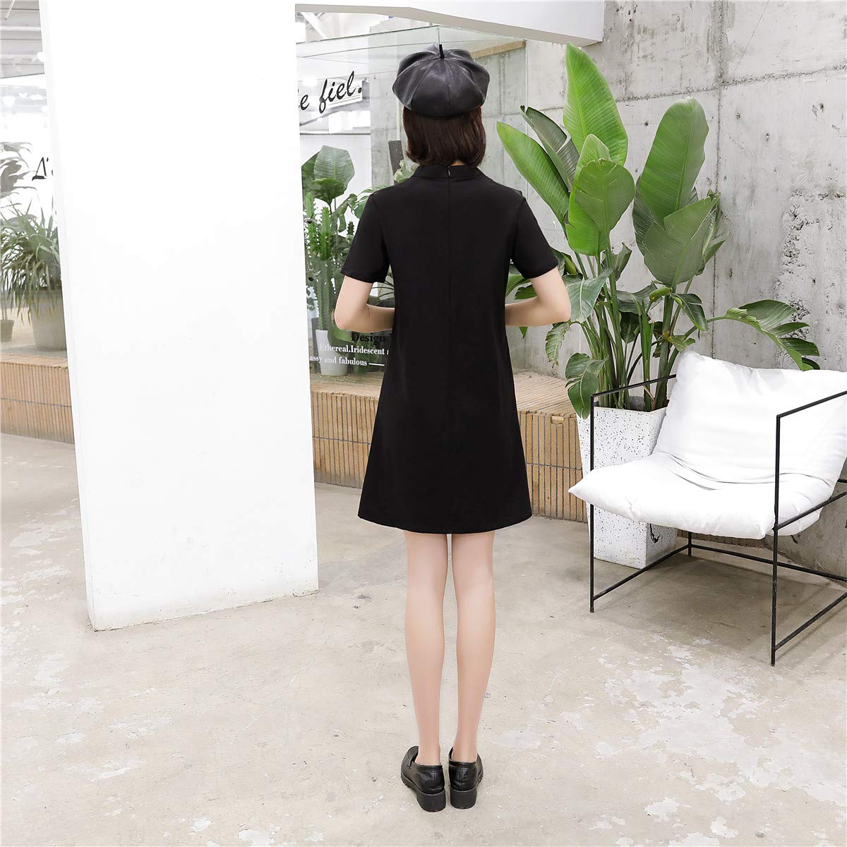 Shanghai Story Women's Short Sleeve Black Qipao Cheongsam Dress - Chinese Traditional Linen Blend Summer Dress for Parties, Weddings & Cultural Events