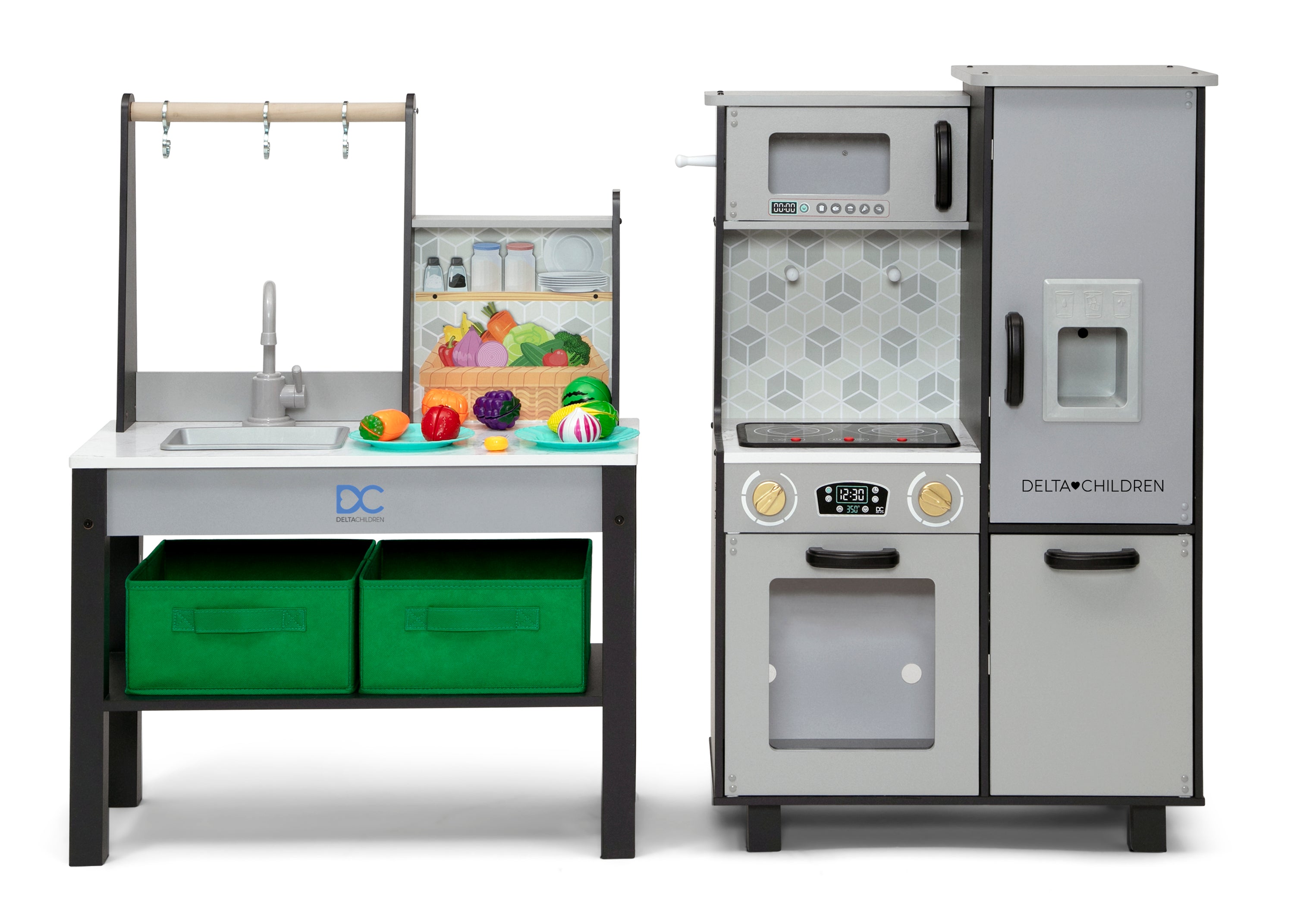 Premium All-in-One Corner Play Kitchen Set for Kids - Pretend Cooking & Role Play Fun for Toddlers & Preschoolers - Perfect for Home, Daycare & Classroom Learning Activities