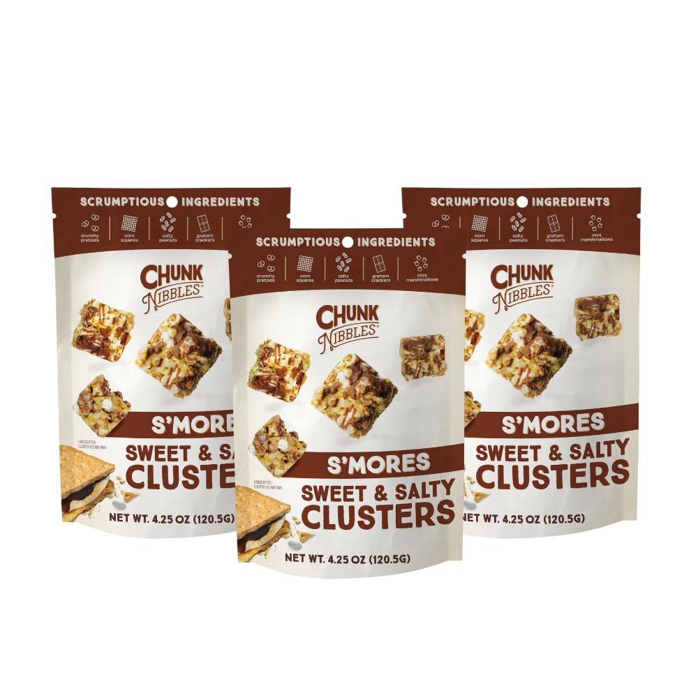 S'mores Snack Mix - Sweet & Salty Treats (4.25oz, 3 Packs) for Picnics & Parties