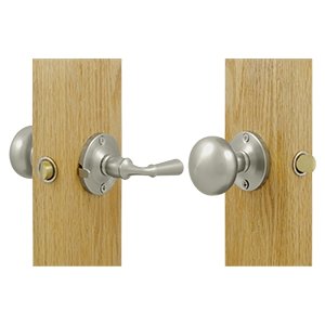 Deltana SDL980U15 Solid Brass Round Tubular Screen Door Lock - Satin Nickel Finish - Secure Patio, Porch & Storm Doors - Weatherproof & Durable Exterior Hardware