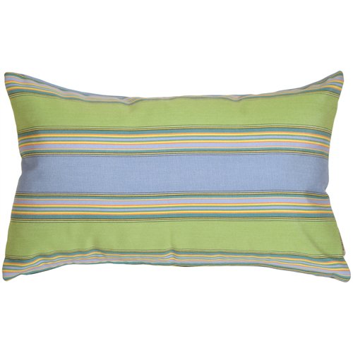 Sunbrella Outdoor Pillow Set of 2 - 12x19 Inch Bravada Limelite Pattern with Insert - Waterproof & UV Resistant Cushions for Patio, Poolside, Garden Furniture Decor