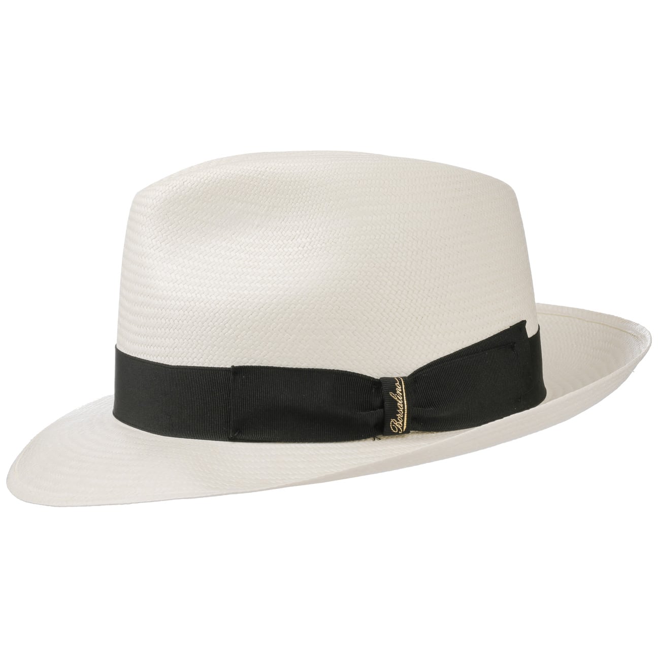 Borsalino Small Panama Hat with Grosgrain Trim - Classic Summer Straw Hat for Women, Beach Vacation, Garden Party & Outdoor Events
