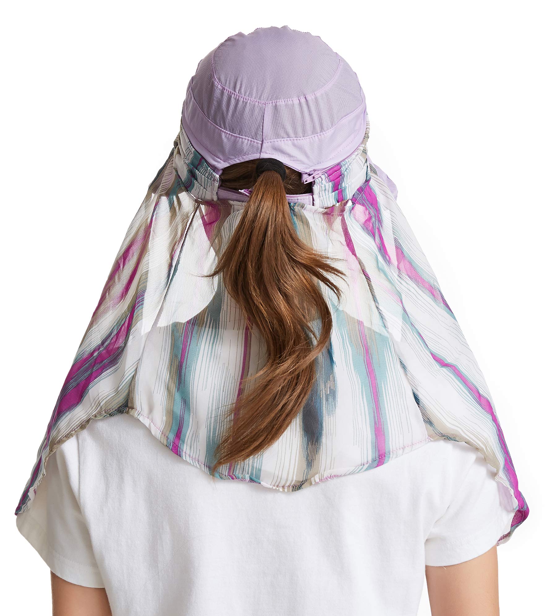 iColor Women's UPF 50+ Sun Protection Hat - Wide Brim Summer Beach Hat with Neck Flap & Ponytail Hole - Outdoor Sun Hat for Hiking, Gardening, Travel & Beach Vacations