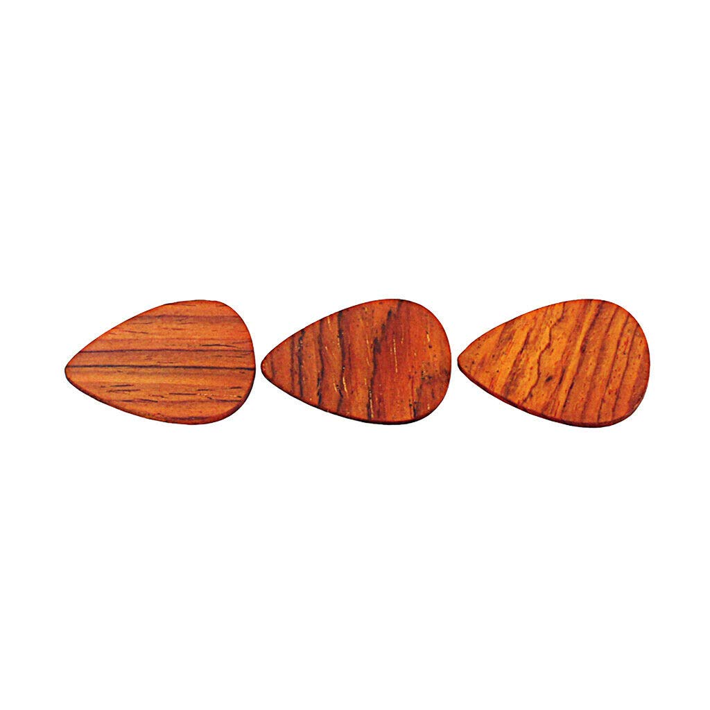 3X Heart-Shaped Wooden Guitar Picks - Durable & Smooth Playing for Acoustic & Electric Guitars - Perfect for Beginners & Professional Musicians - Ideal for Live Performances, Studio Recording & Practice Sessions