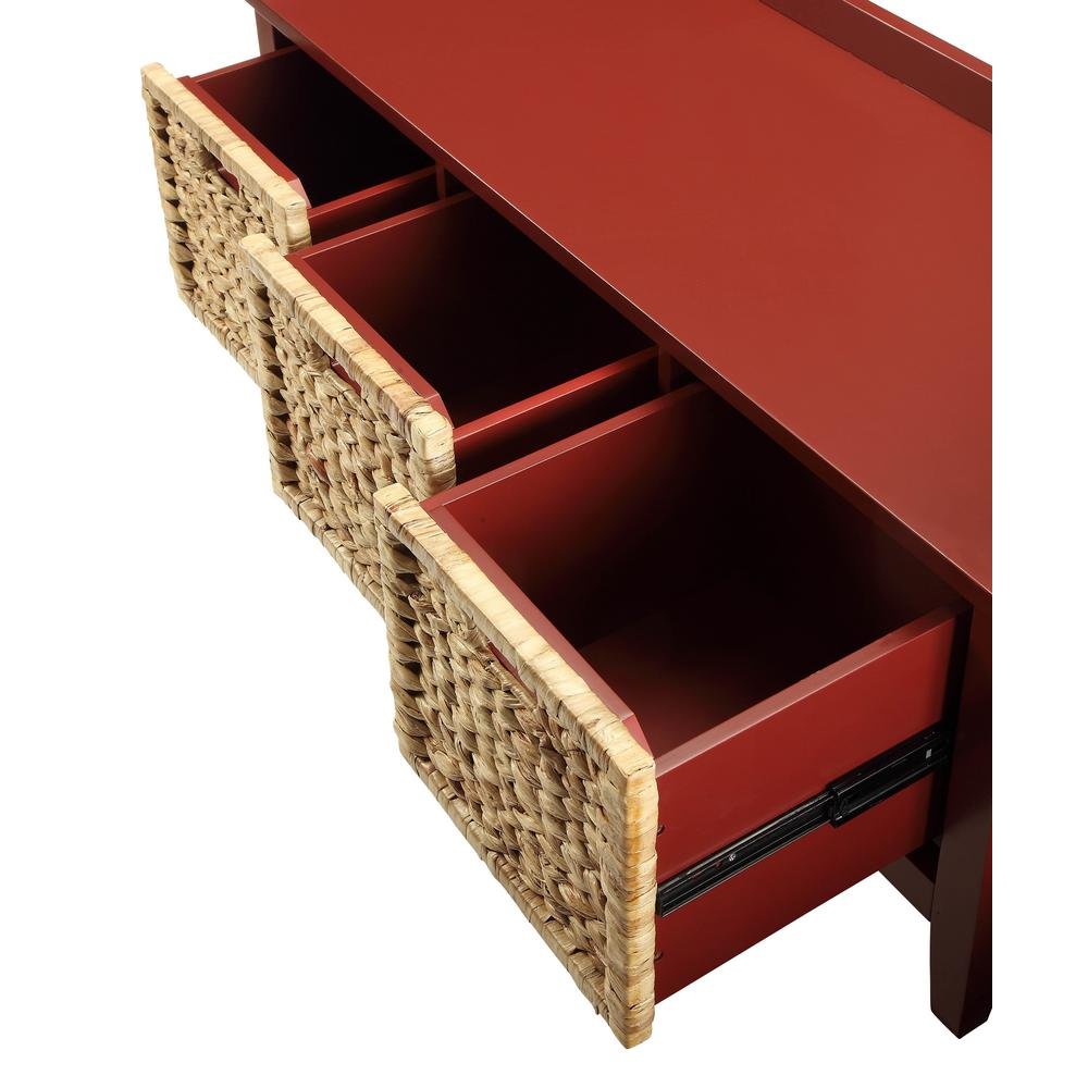 Major-Q Storage Bench with 3 Baskets - Burgundy Entryway Organizer for Hallway & Living Room