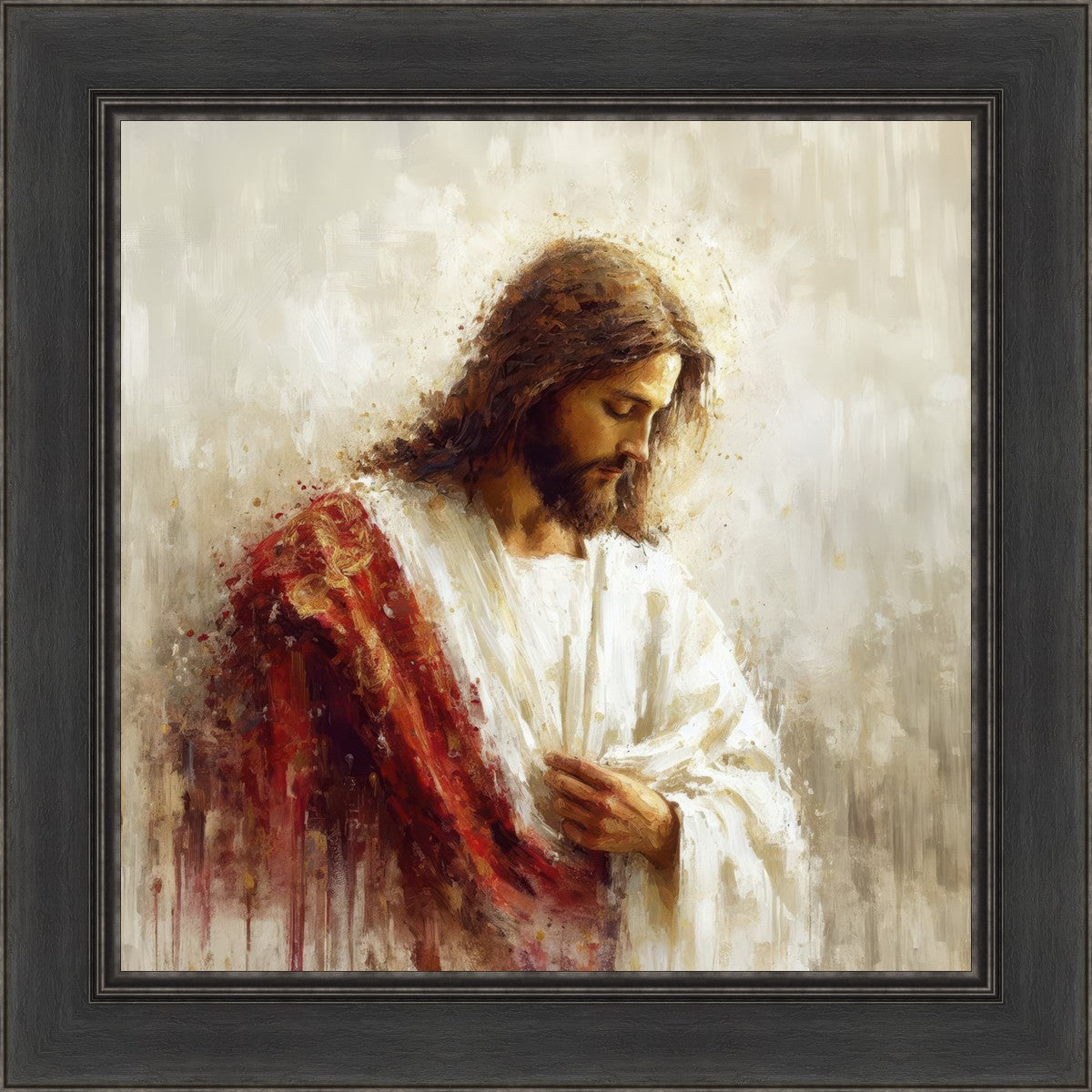 Jesus Christ in Red Robes - Religious Wall Art for Home & Church Decor - Perfect for Prayer Rooms, Sunday Schools & Christian Gifts