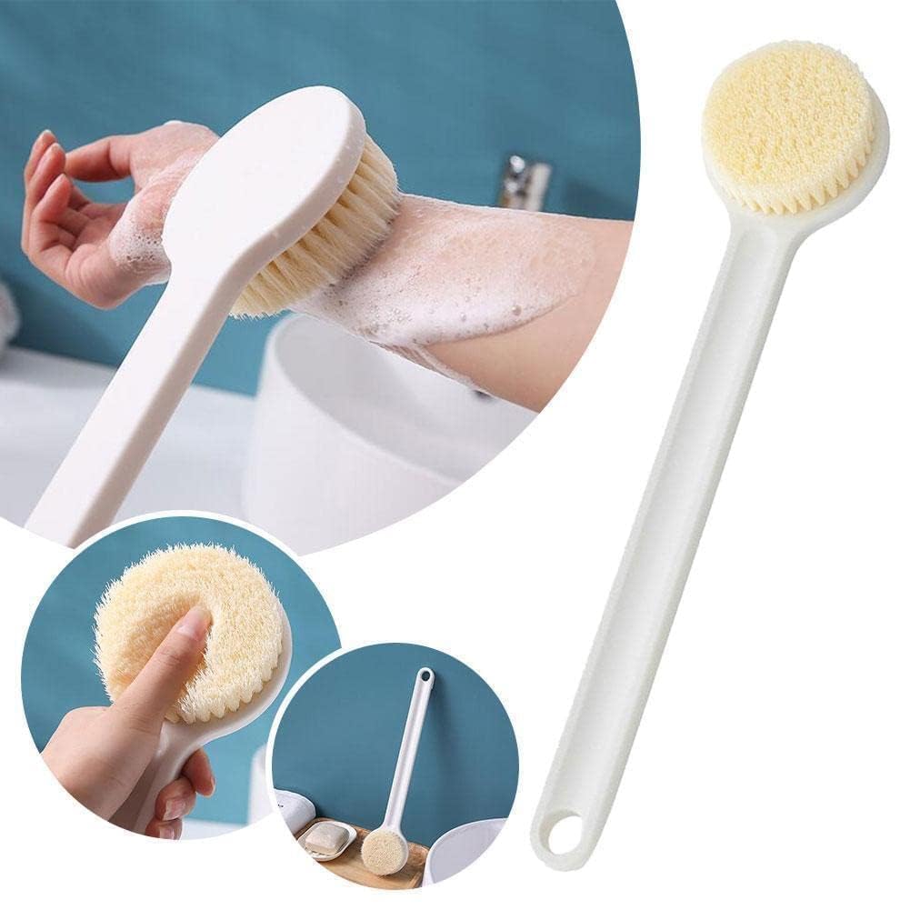 ZYLLENZA Long Handle Bath Brush for Women & Men - Exfoliating Body Scrubber with Soft Bristles, Shower Brush for Deep Cleansing & Dead Skin Removal | Perfect for Back Scrubbing, Spa Days & Relaxing Bath Time