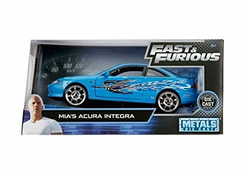 Jada Toys Fast & Furious 1:24 Scale Mia's Acura Integra Type-R Die-cast Model Car - Collectible Blue Replica for Kids & Adults - Perfect for Movie Fans, Display & Play