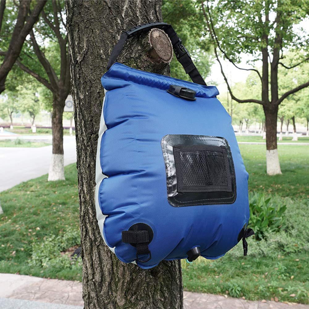 **Clicic 5 Gallon (20L) Solar Shower Bag with Removable Hose & On/Off Switchable Shower Head - Portable Camping, Beach, Hiking, Travel & Outdoor Activities**    *(Use for camping showers, beach trips, RV travel, emergency preparedness, and off-grid living.)*