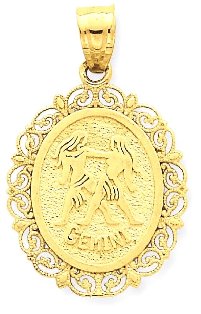 14K Solid Yellow Gold Gemini Zodiac Necklace - May June Birthday Gift for Twins, Horoscope Pendant Charm, Astrology Jewelry for Women | Perfect for Birthdays, Anniversaries & Special Occasions