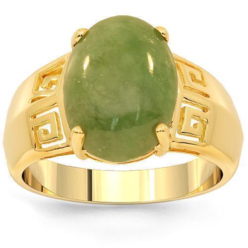14K Solid Yellow Gold Women's Jade Ring - 5.50 Carat Total Weight - Elegant Jewelry Gift for Her, Perfect for Weddings, Anniversaries & Special Occasions