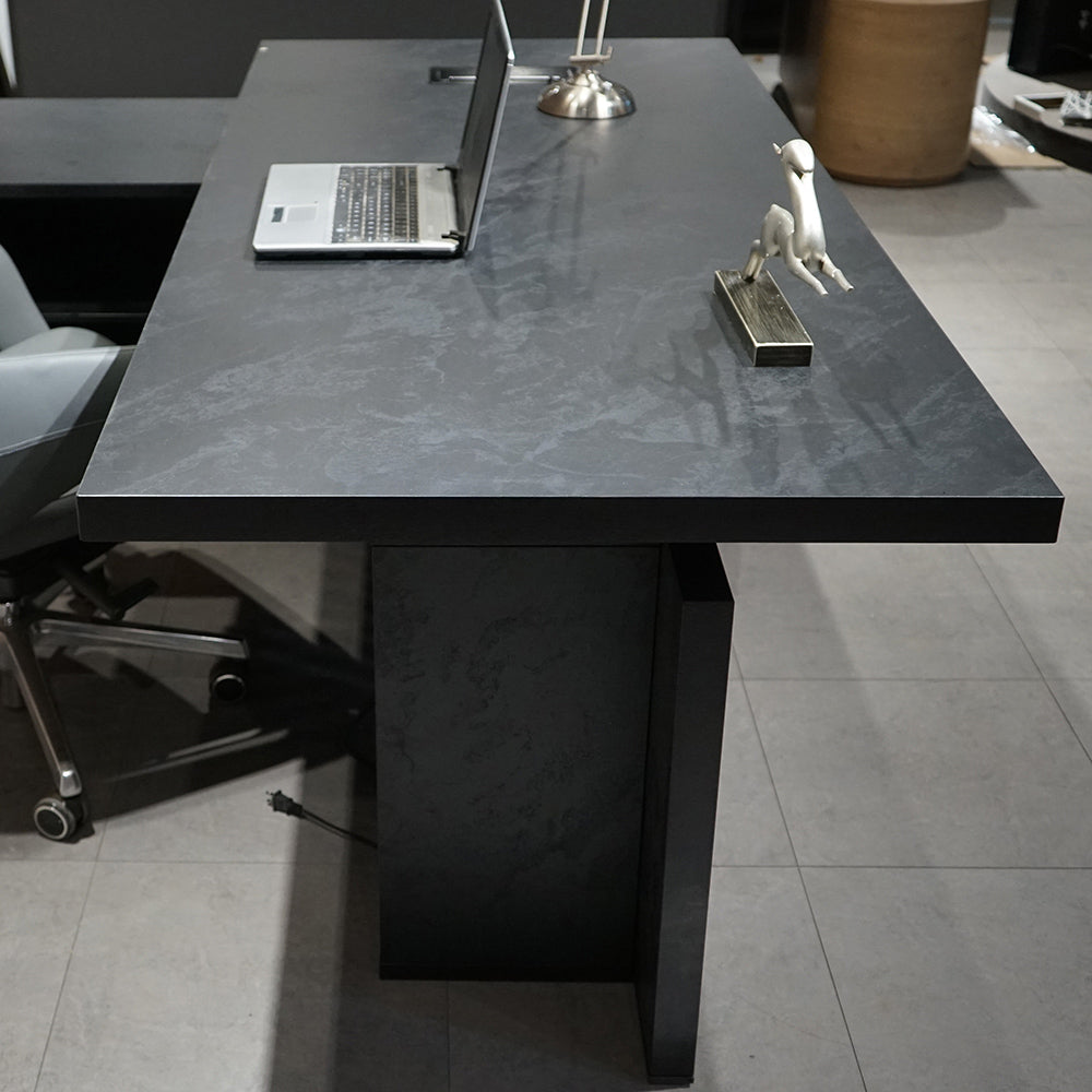 DAXTON 200cm Black Executive Desk with Left Return & Lift Mechanism - Perfect for Home Office & Professional Workspaces